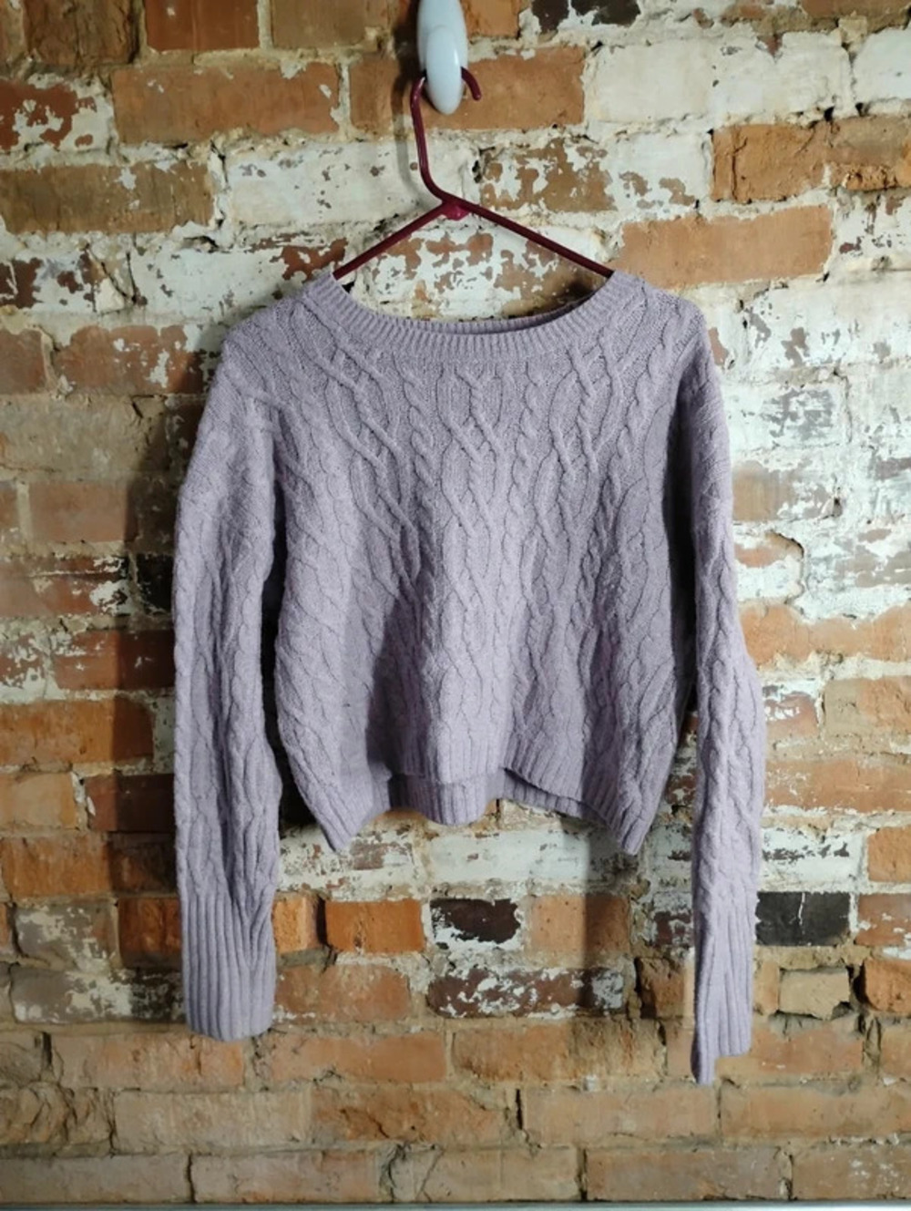 Cable knit Cropped Sweater Preppy S